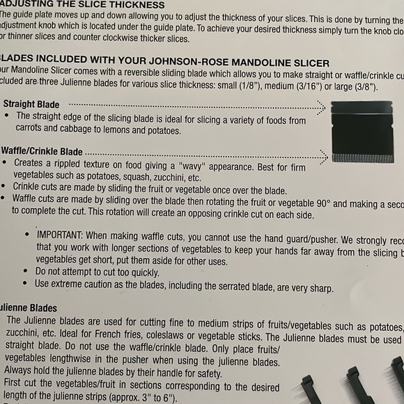 Mandolin-Chef’s quality- New in box JOHNSON-ROSE - Picture 4 of 5